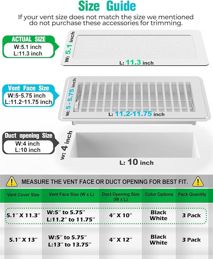 Magnetic Vent Screen Mesh Covers, Floor Vent Covers 3 Pack, - Image 2