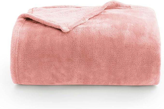 BEDELITE Fleece Blankets Queen Size Pink Throw Blankets for Bed, Luxury Plush Cozy Fuzzy Blanket 90x90 inches, Super Soft Warm Lightweight Throw Blanket All Seasons Suitable