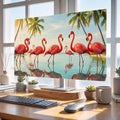 Summer Tropical Pink Flamingos Indoor TV Cover, Elastic TV Screen Protector by Unknown