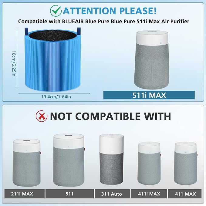 2-pack 511i MAX A11ergenBlock Replacement Filter Compatible - Image 2