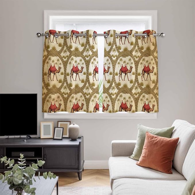 2 Panel Kitchen Cafe Curtains, Window Decor Tier Curtains - Image 5