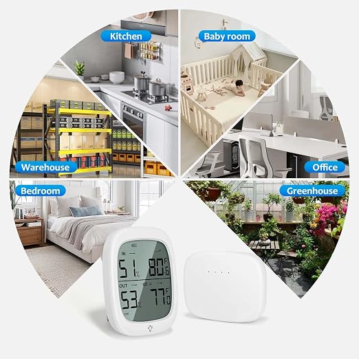 RUIKORING Indoor Outdoor Thermometer Wireless Hygrometer - Image 5