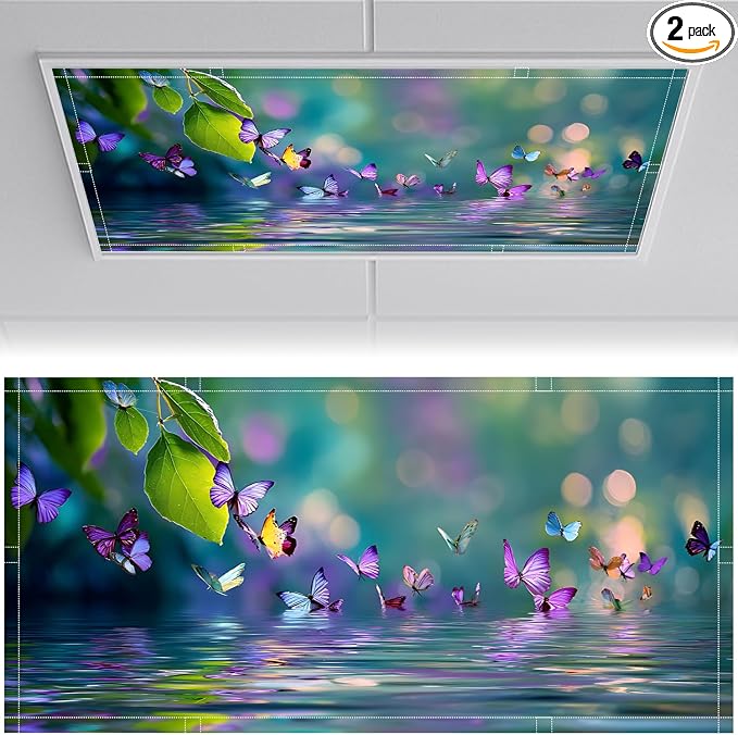 2 Pack Fluorescent Light Covers 4x2 ft Magnetic Light Covers by seewan