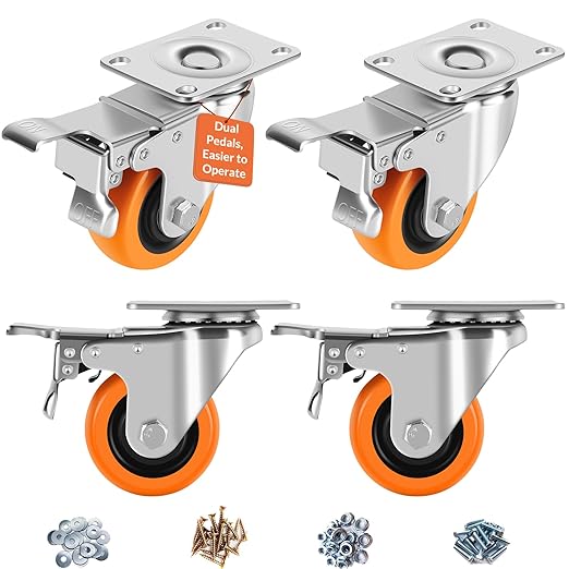 Caster Wheels, Swivel Plate Caster, No Marks Castor Wheels by ATrustedCasterWheelsBrand