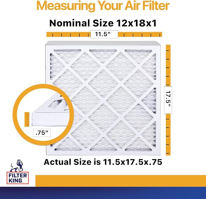 Filter King 12x18x1 Air Filter | 6-PACK | MERV 13 HVAC Pleated A/C Furnace - Image 2