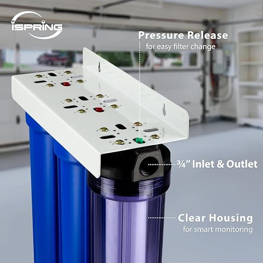 iSpring WCB32C-GAC+AHPF12MNPT12X2 3-Stage Whole House Water Filter System w/ - Image 3