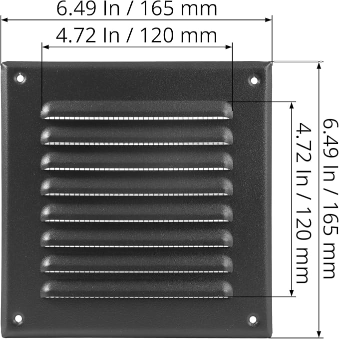 5'' x 5" Inch Square Ventilation Grille - Image 2