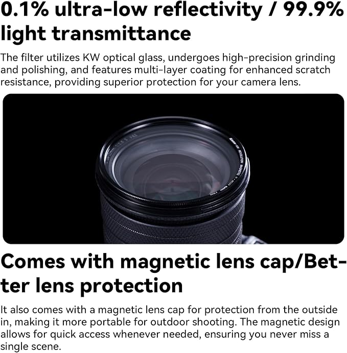 Kase 72mm KW Revolution Plus MCUV Magnetic Slim UV Filter, HD Optical Glass - Image 9