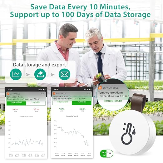 ORIA Wireless Thermometer Hygrometer, Mini Wireless Humidity Temperature Sensor - Image 4