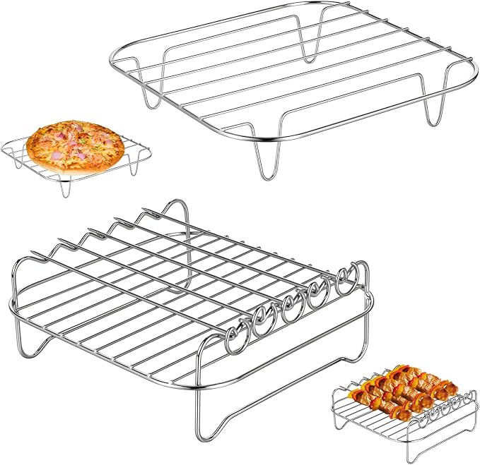 2 Pcs Air Fryer Rack Square, Stackable Multi-Layer Stainless Steel Dehydrator by Unknown