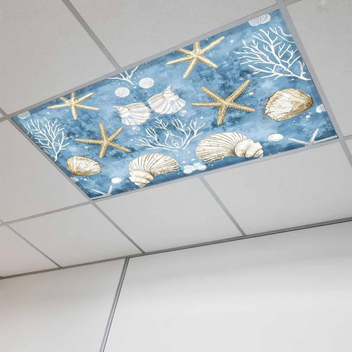1 Pack Summer Nautical Fluorescent Light Covers Conch Shell Starfish Ocean 4 x by Unknown