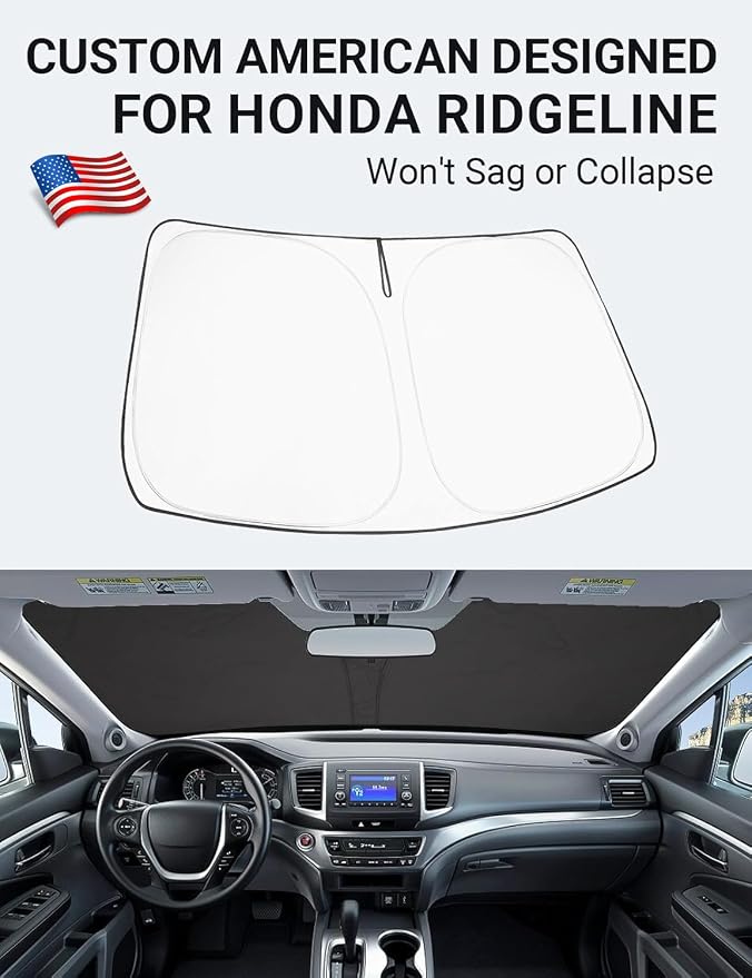 Proadsy 2026 Upgrade Windshield Sun Shade Custom Fit Honda Ridgeline 2017-2025 - Image 2
