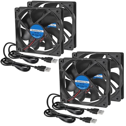 4Pcs 92mm USB Fan 92mm x 25mm Cooling Fan 5V 9225 USB DC Brushless Small by Unknown