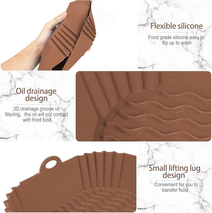 Boribim 2 PCS Square Silicone Air Fryer Liners - Image 9
