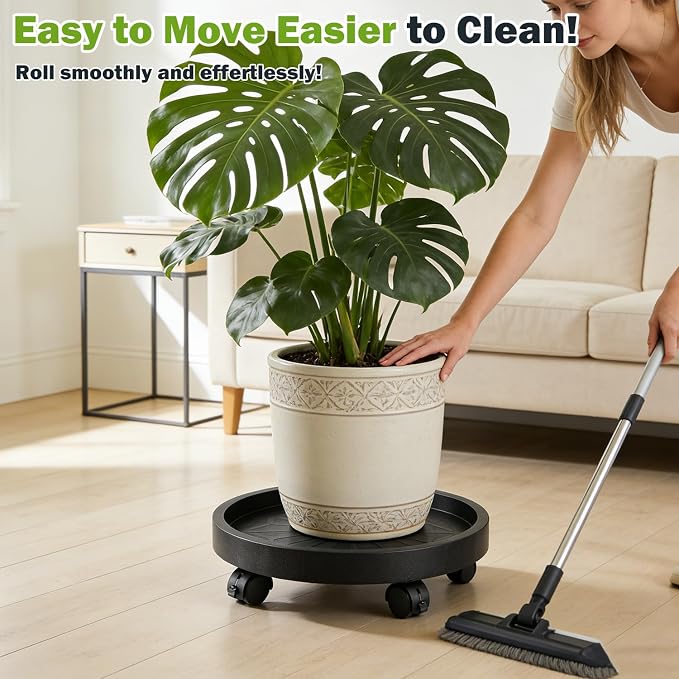 Planterhoma 4 Packs 13 Inch Plant Caddy - Image 5