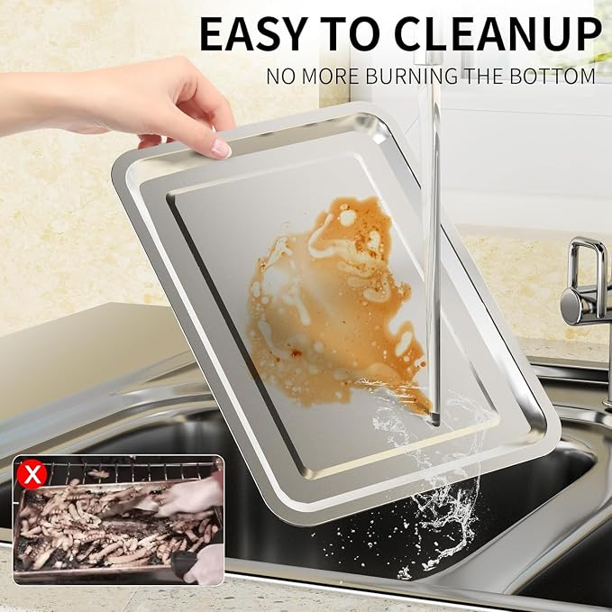 Air Fryer Basket for Oven, OPENICE 15.3" x 11.0" Large Air Fryer Tray and Pan - Image 7