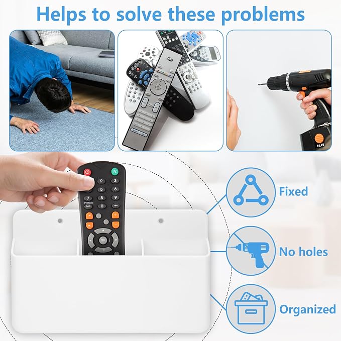 3 Pack Remote Control Holder Wall Mount, Tv Wall Remote Control Holder Pen - Image 4
