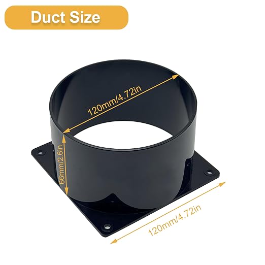 4″ Axial Exhaust Duct Fan, 120mm x 38mm AC 100-240V Inline Fan - Image 9