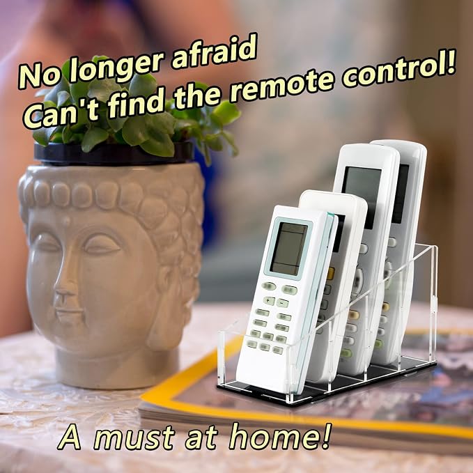 Yes!Fresh TV Remote Control Holder Organizer Acrylic 4 Compartments, Assembly - Image 3