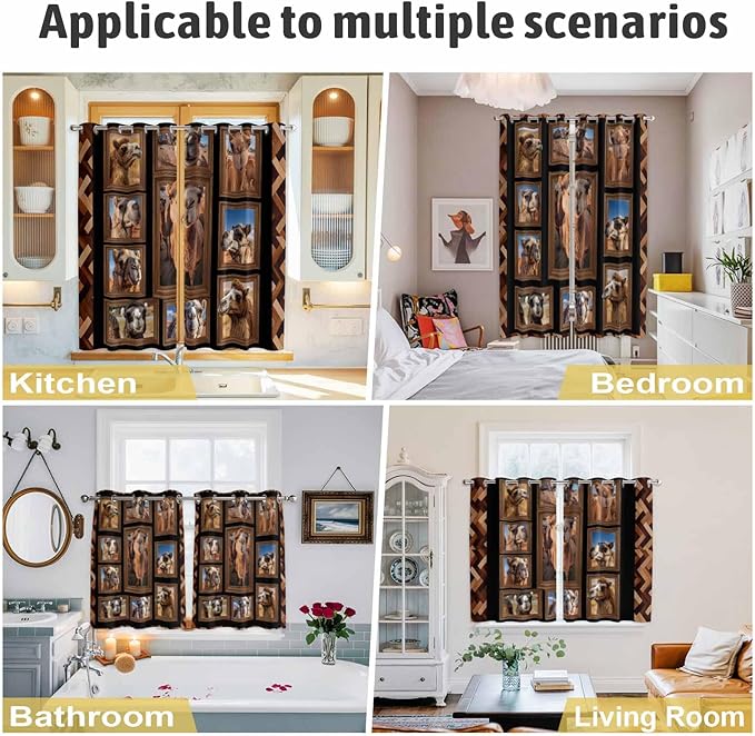 2 Panel Kitchen Cafe Curtains, Desert Camels Sunlight Filtering Nature Air - Image 6