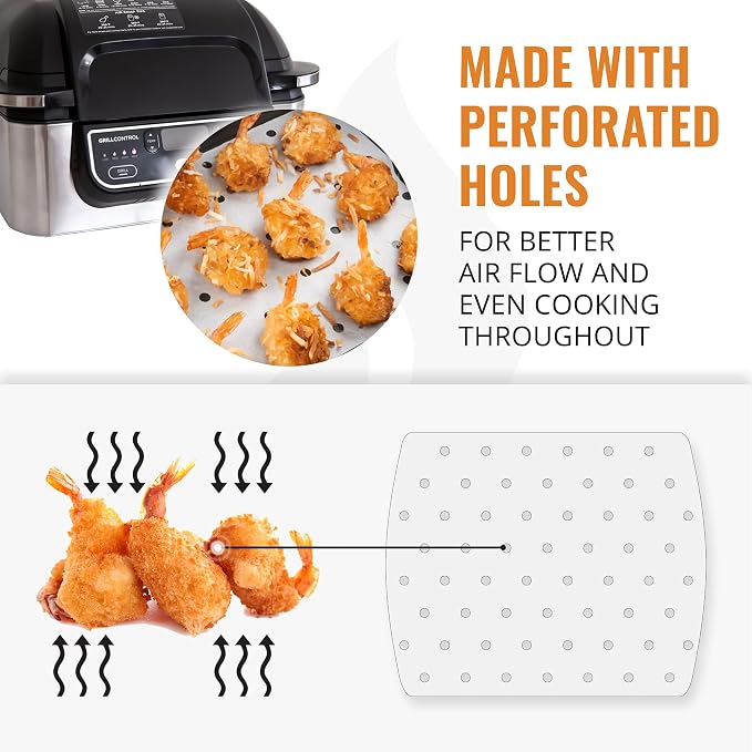 Air Fryer Parchment Paper For Ninja Foodi Grill 5-in-1 AG301, 4qt Ninja Foodi - Image 3