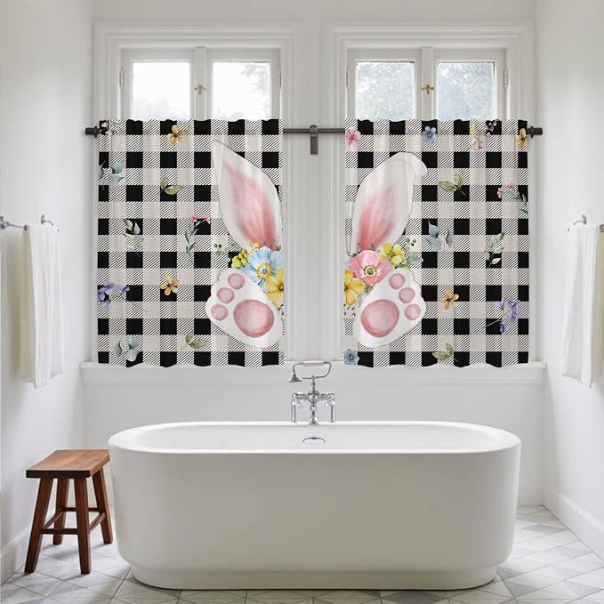 Easter Kitchen Curtains 54 Inch Long 2 Panel Set, Rod Pocket Window Curtains - Image 5