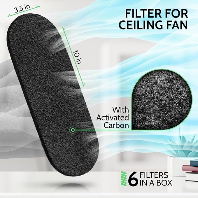 Ceiling Fan Filters for Blades 5-Pack Set Air Filters - Image 3