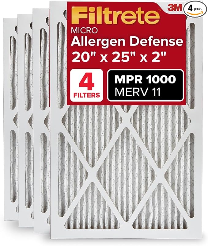 Filtrete 20x25x2 AC Furnace Air Filter, MERV 11, MPR 1000, Allergen Defense by Filtrete