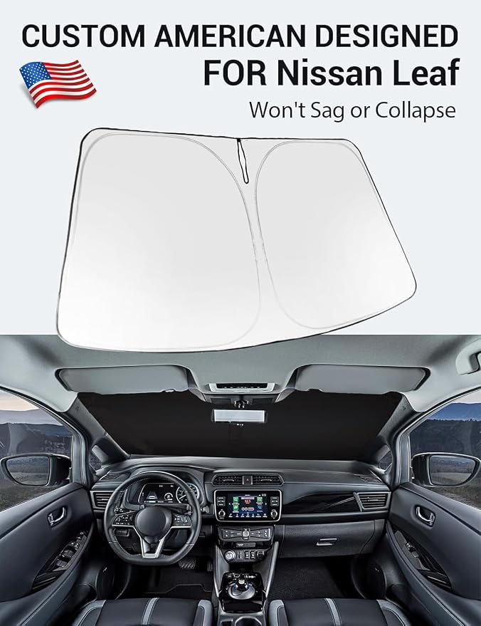 Proadsy 2026 Upgrade Windshield Sun Shade Custom Fit 2018-2025 2026 Nissan Leaf - Image 2