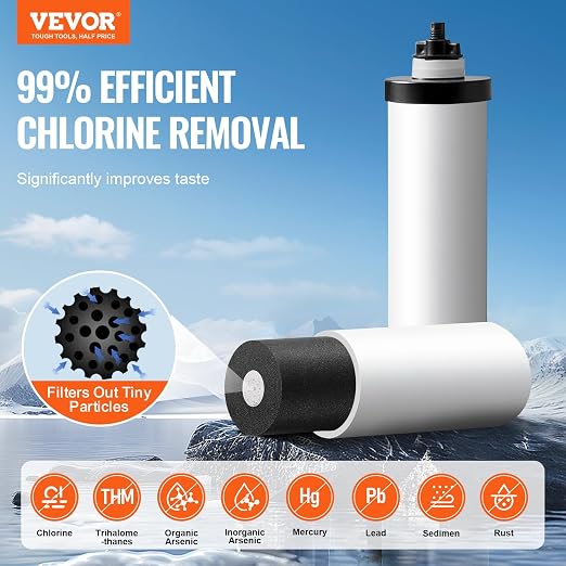 VEVOR Gravity-fed Water Filter System, 2.25G 304 Stainless-Steel Countertop - Image 2