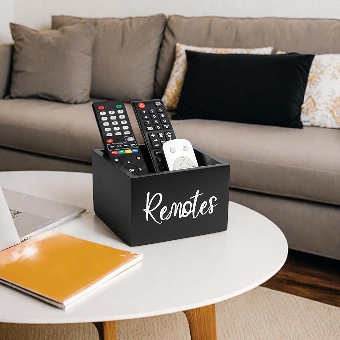 LBEMEY Wood Remote Control Holder, TV Remote Control Organizer - Image 4