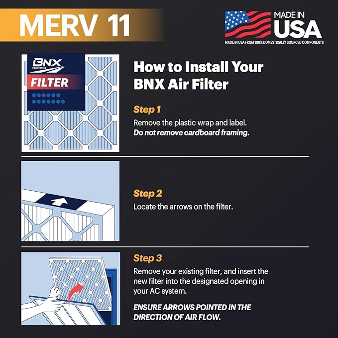 BNX 20x20x1 MERV 11 Air Filter 2 Pack - Image 5