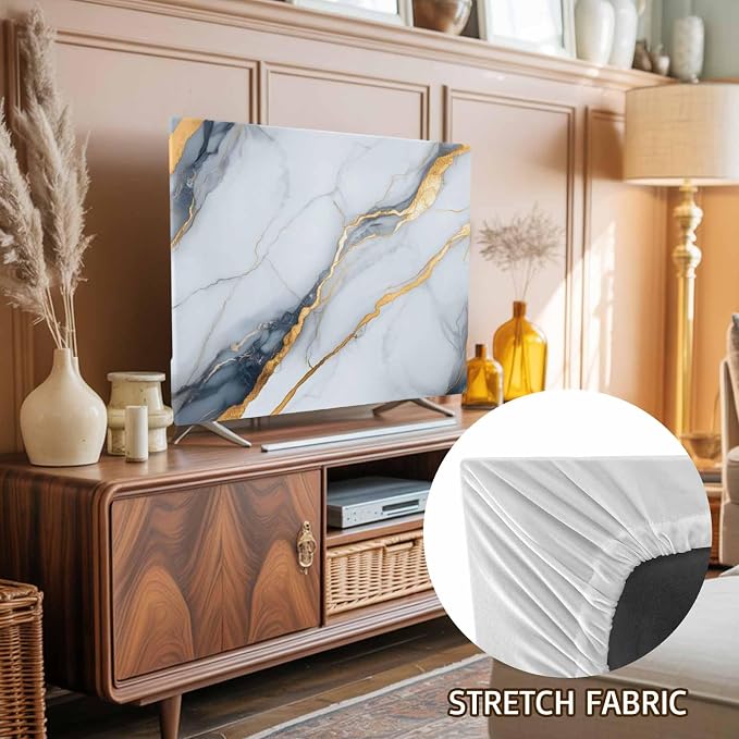 Elastic Indoor TV Cover 43" Dust Protector, Modern Ink Painting Art Abstract - Image 2