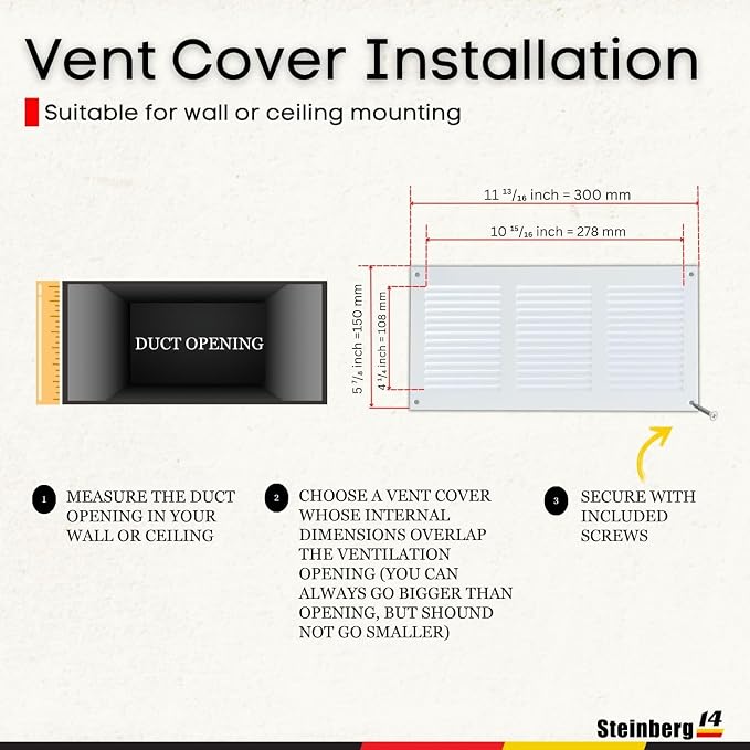 Steinberg14 White Vent Cover 10x4 - Image 5
