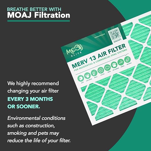 12x30x1 Air Filter | MERV 13 | MOAJ Elite Bacterial & Viral Defense | BASED IN - Image 5