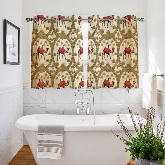 2 Panel Kitchen Cafe Curtains, Home Decor Window Covering Tier Curtains - Image 3