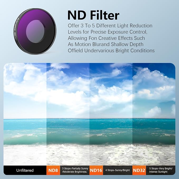 AMAZEAR ND & CPL Filters Set for Insta360 Go Ultra, Insta 360 Accessories ND8 + - Image 3