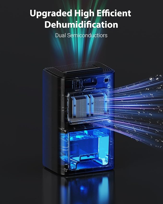 UBBO 95oz Dehumidifiers for Home, 1000 Sq.Ft Dehumidifier - Image 3