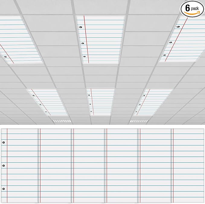 6Pcs Classroom Light Covers for Fluorescent Lights, Magnetic 2x4 FT Ceiling by Hallswl
