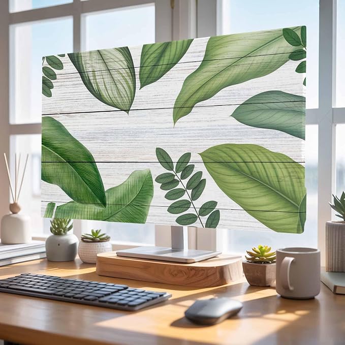 Watercolor Tropical Plant Indoor TV Cover, Elastic TV Screen Protector Green - Image 4