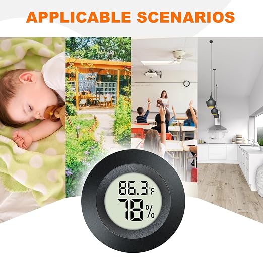 2 Pack Hygrometer Thermometer Mini Digital LCD Monitor Indoor/Outdoor Humidity - Image 5