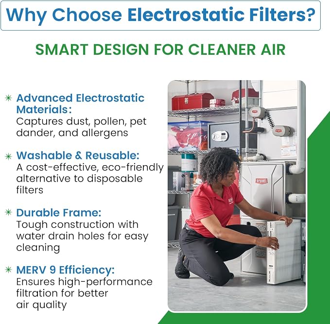 Filter Everything Electrostatic Furnace Filter – Washable Permanent HVAC Filter - Image 4