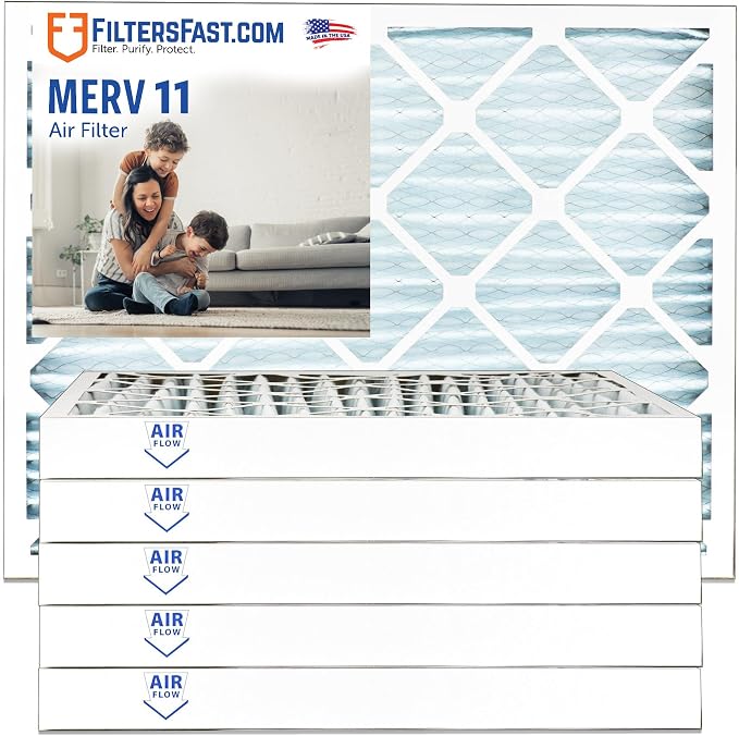 Filters Fast 25x25x2 Pleated Air Filter Merv 11, 2 Inch AC Furnace Air Filters by FiltersFast