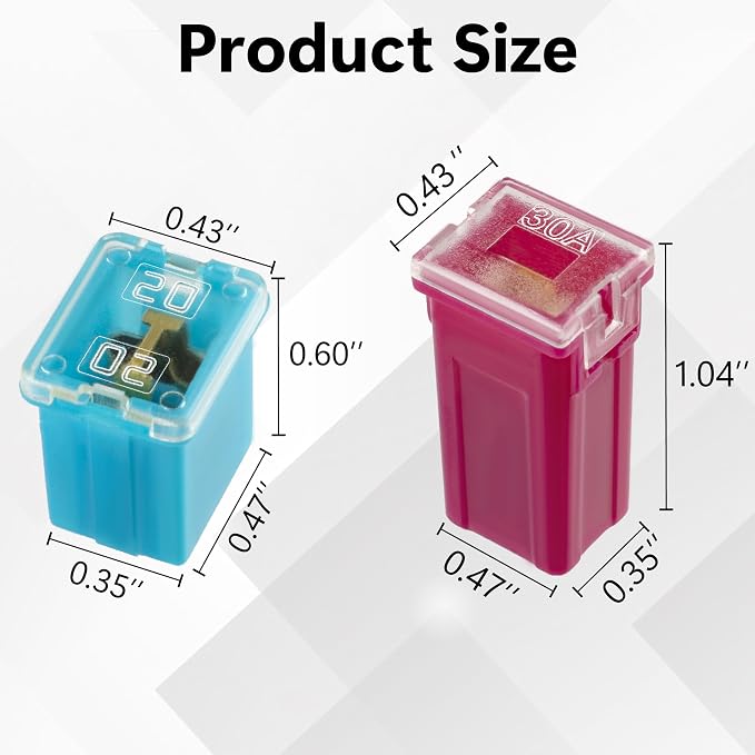 30 PCS Automotive Fuse Assortment, Includes 15 Tall Profile and 15 Low Profile - Image 3