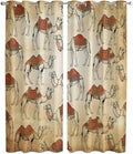 2 Panel Kitchen Cafe Curtains, Desert Sand Camel Sunlight Filtering Nature Air by Hokiten