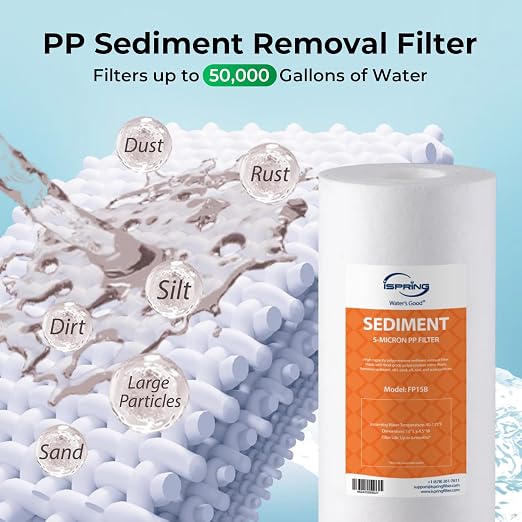 iSpring F2WGB21B Whole House 4.5"x10" Water Filtration High Capacity Sediment - Image 2