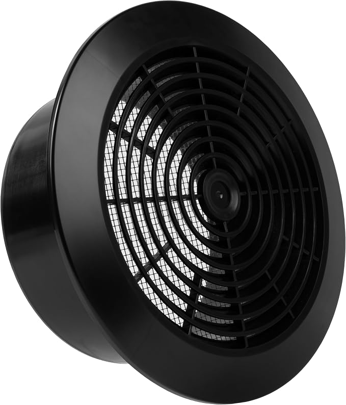 Vent Systems 6'' Inch Black Round Plastic Ceiling Vent Cover by VentSystems
