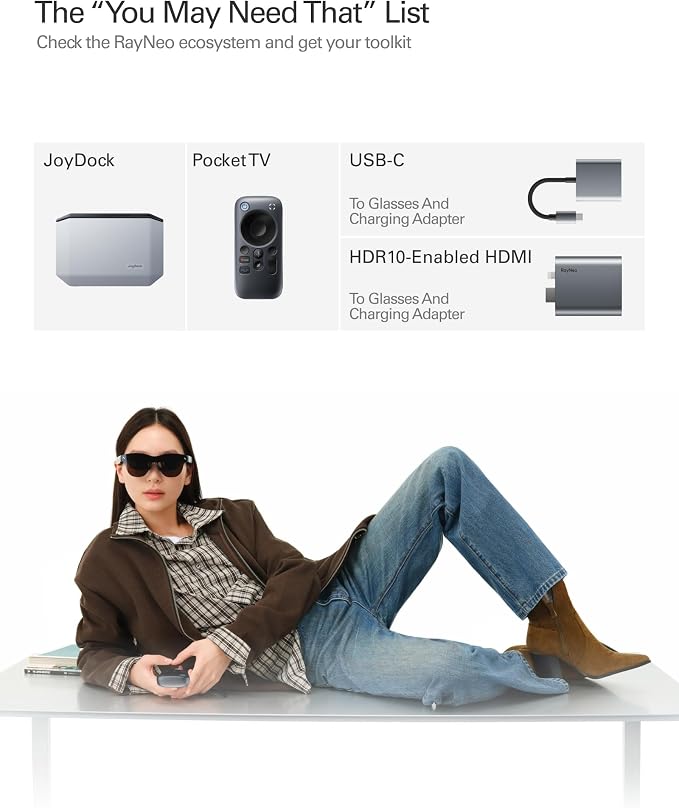 RayNeo Air 4 Pro AR/XR Glasses, HDR10 201" Virtual Display, 120Hz 3D Movie & - Image 10