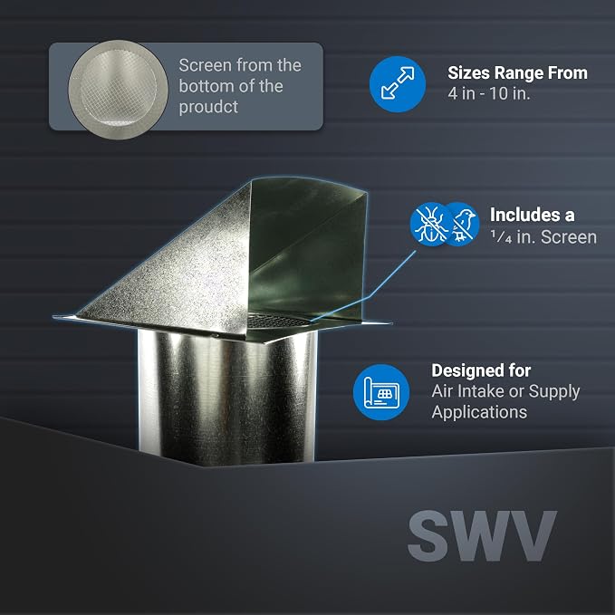 FAMCO Galvanized Steel Hooded Wall Vent - Image 5