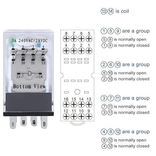 Electromagnetic Power Relay, 14-Pin 5A 12 DC Relay Coil - Image 5